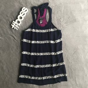 Embellished Navy Tunic Dress